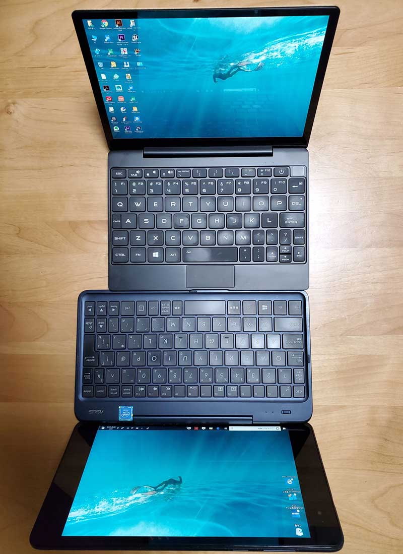 MAG1とT90CHIのキーボードの横幅の比較